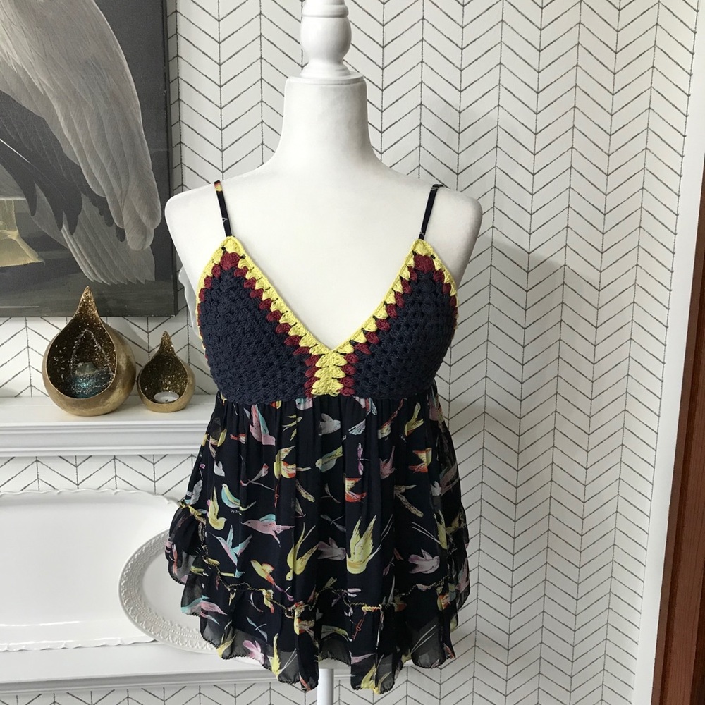Chelsea & Violet crochet top with flowy bottom